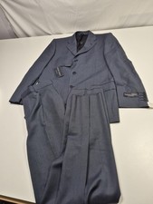 Roberto Zanieri Suit Mens 42R Blue 100 Wool 2 Piece 36x32 Italy NWT FLAW