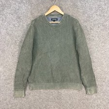 Just Jeans Mens Jumper Size L Large Green Knit Long Sleeve Round Neck 11117