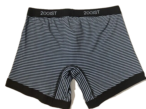 New 2(x)ist Navy Blue Stripe Pouch Ringer Boxer Brief Underwear sz M 2xist #585 - Picture 7 of 12