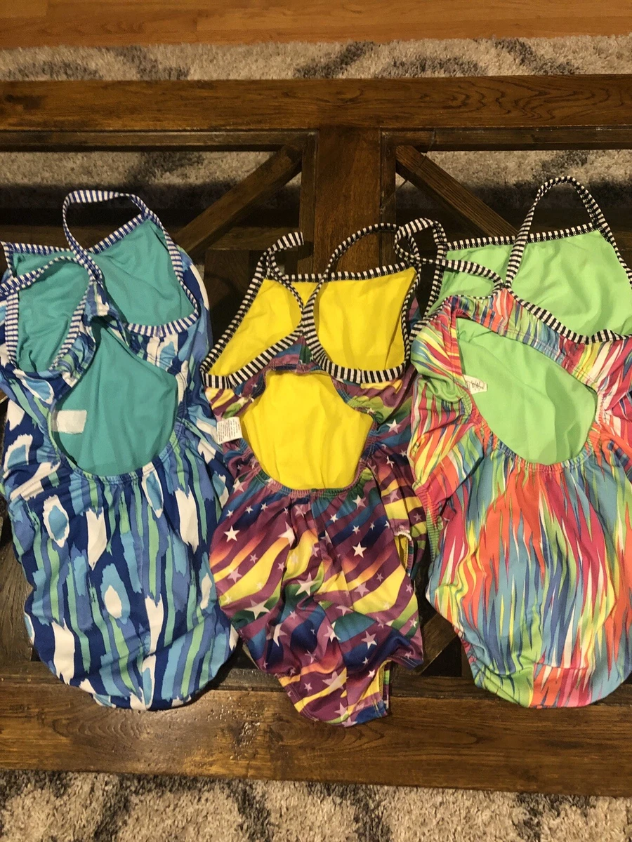 Lot Of 3 Dolfin Uglies Women's V-2 Back One Piece Swimsuit - Size 32