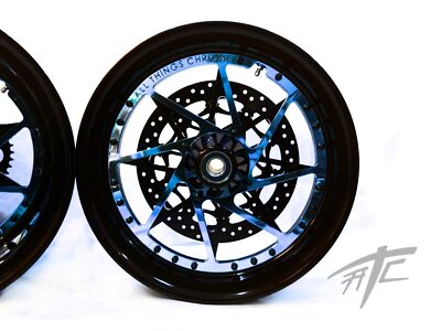 360 FAT TIRE KIT BLACK & BLUE SWITCHBACK BLACK ARM 12-22 KAWASAKI