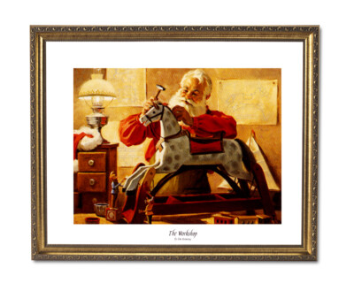 Old St Nick Santa Clause Christmas #6 Wall Picture Gold Framed Art Print