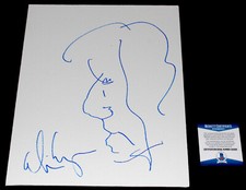 ALICE COOPER SIGNED 11X14 ORIGINAL DRAWING SKETCH ART BOARD BECKETT BAS COA