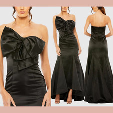 NWT MAC DUGGAL 6 49701 Strapless Bow Mermaid Gown Black J918