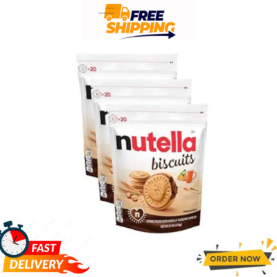 Nutella Biscuits 20 Count Cookies Hazelnut Cocoa Filling 9.7 oz