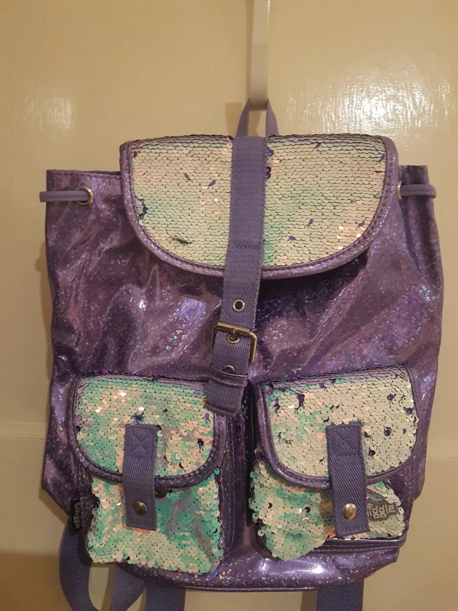 Smiggle Children s Backpack Bag Rucksack Purple Reversible Sequin