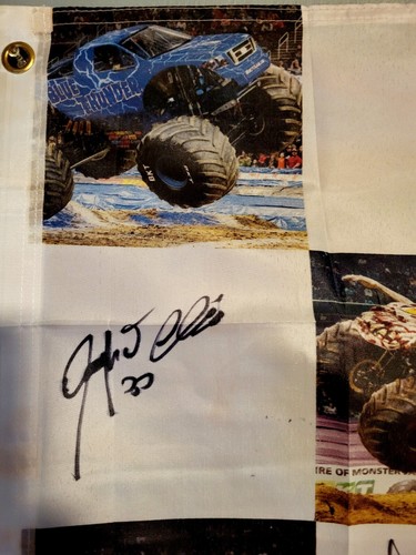 Monster Jam Monster Truck Flag Feld Motor Sports 8 Autographs Triple Threat PNC - 第 14/23 張圖片