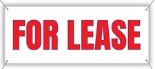 Large Red FOR LEASE Sign Banner for Business Advertising, 48" x  20"