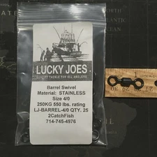 25 4/0 Stainless Steel Swivels Black Color 550 LB / 250 KG rating Super strong
