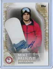 RARE 2018 TOPPS OLYMPICS MIKE MINOR GOLD AUTOGRAPH SNOWBOARDING CARD ~ /25