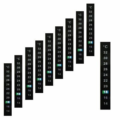 10x LCD Thermometer zum Aufkleben Temperaturstreifen selbstklebend