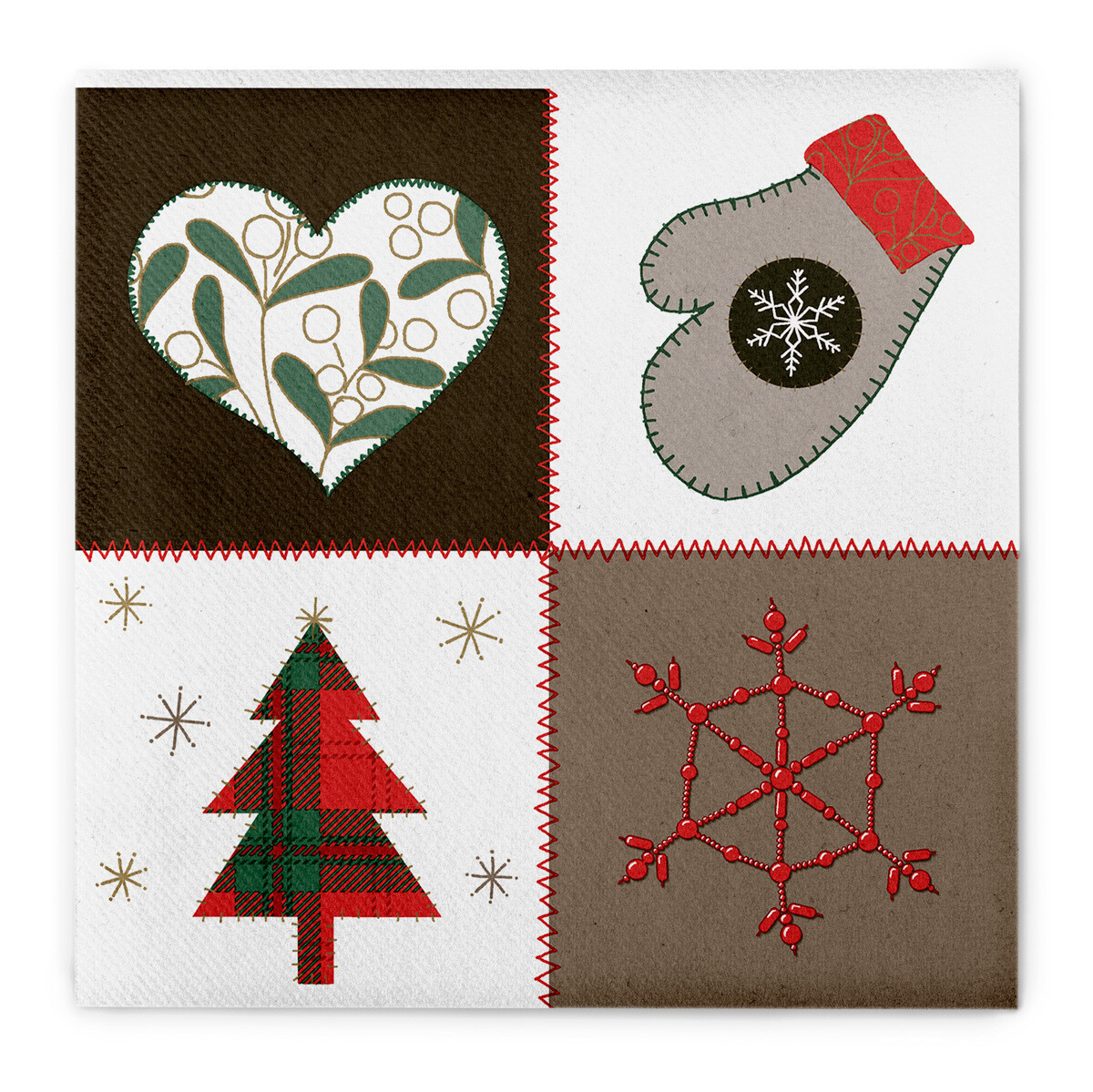 Serviette "Chambery" (Weihnachtliche Motive) aus Linclass® Airlaid 40 x 40 cm, 1