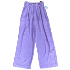 River Island Womens Sz US 6 UK 10 Purple Crepe Wide Leg Trousers Pants Flaw