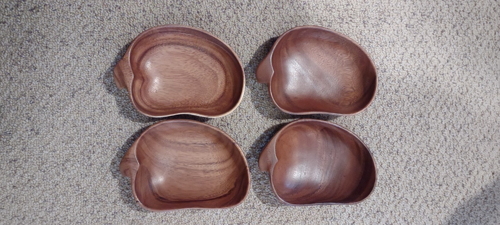 Kiln Dried Monkey Pods Teak Wood Salad/Serving Bowl Set -1 Large & 4 Small