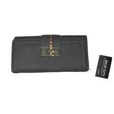 Women's Gray  Pu Leather Tri Fold Wallet Clutch Bello Tutti 12 CC slots