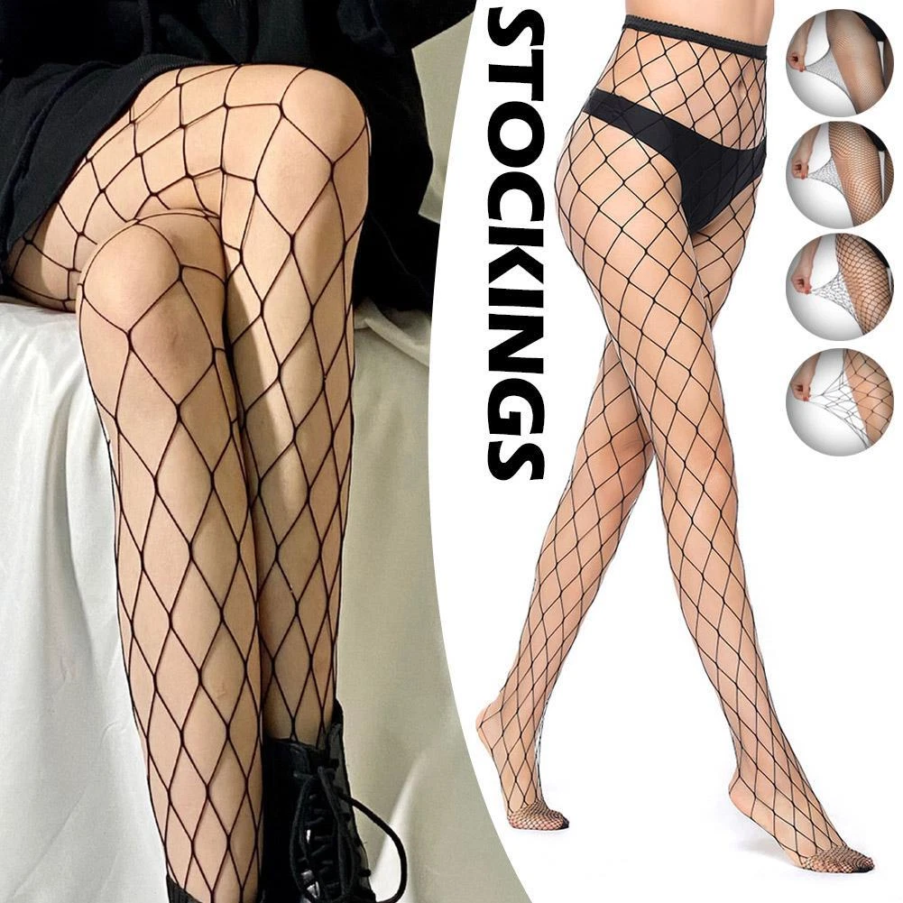 Womens Sexy Fishnet Tights Stockings Black Patterned Net Socks-Pantyhose.  Q9B7