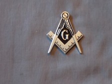 Masonic 2" Car Emblem Master Mason Cut Out Square Compass Metal Fraternity NEW!
