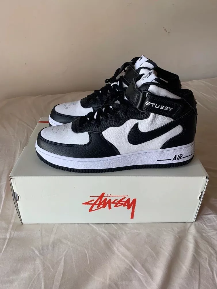 Air Force 1 Mid Stussy Light Bone Black Size 9