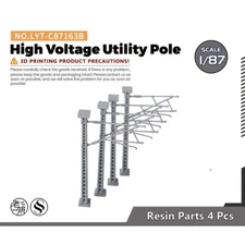 Yao's Studio 1/87 High Voltage Utility PoleN Scale Model Railroad Display ColorB