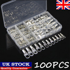 100PCS Lug Ring Connectors Bare Electrical Wire Terminals SC Tinned Copper Kit