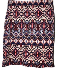 Ultra Flirt Skirt Medium Southwestern Print Pencil Stretch Pull On Made In USA