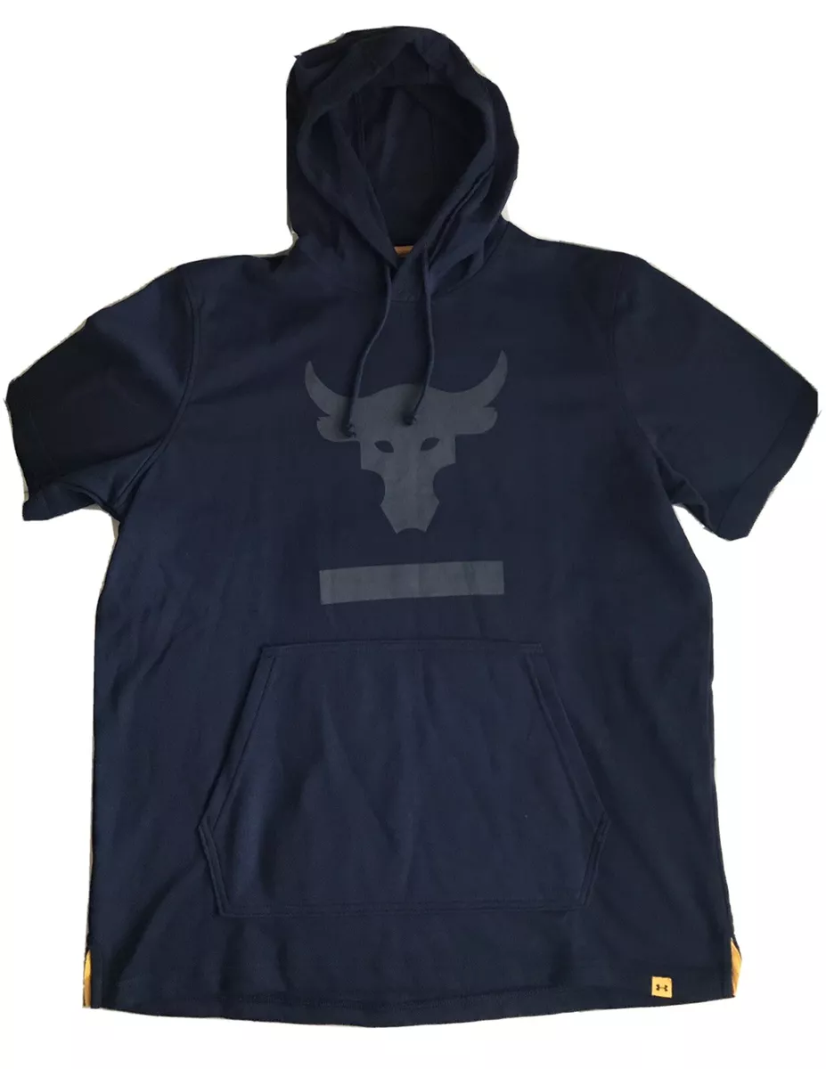 Under Armour Men s Project Rock Terry Short sleeve Hoodie 1345818 408 Size Large