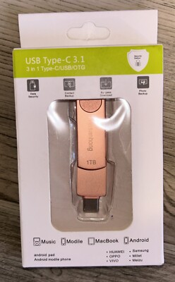 1TB USB Type-C 3.1 3 in 1 Type-C/USB/OTG 1 Terabyte NEW | eBay
