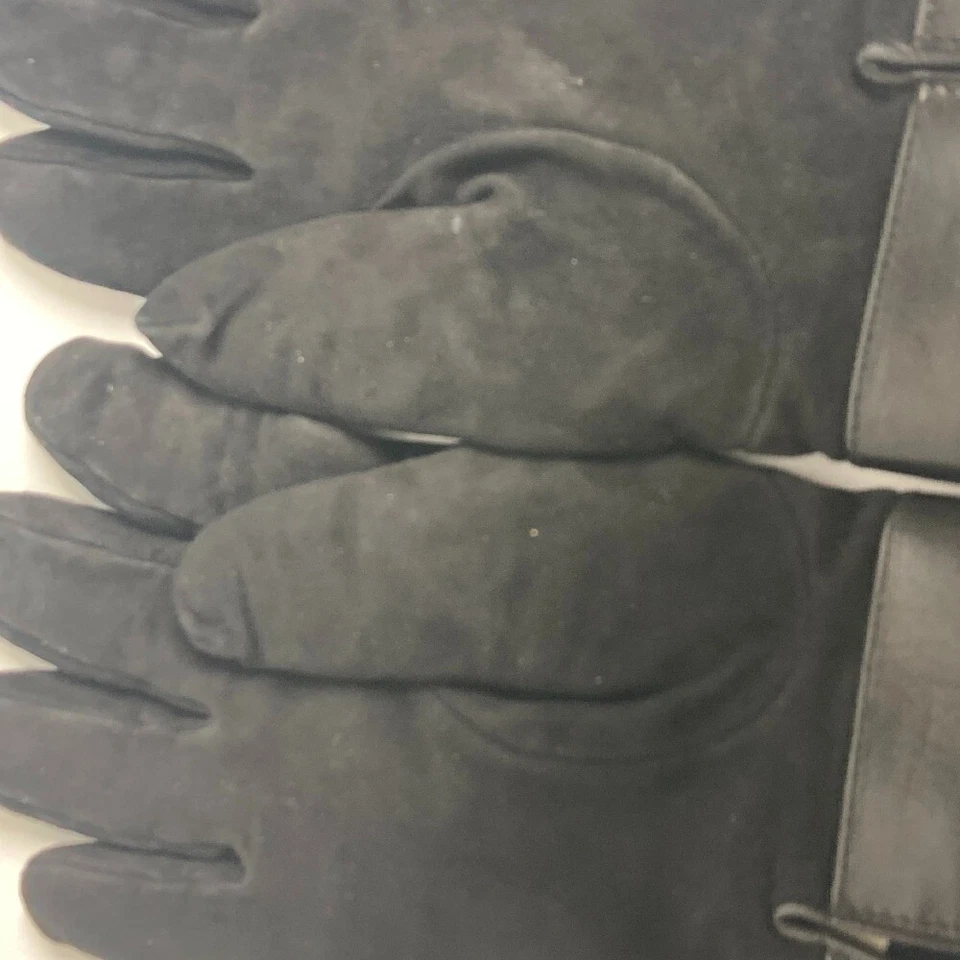 GUCCI Accesorios GG Interlocking G Guante Guantes Gamuza/Cuero Negro Foto 3 de 4