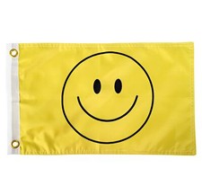 Smiley Face Yellow Flag 12x18 Inches Perfect for UTV ATV SxS Boats Attach Whips