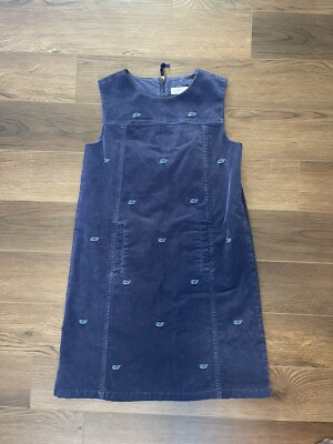 Vineyard Vines Girls Size 14 Navy Blue Corduroy Jumper Dress Embroidered  Whales | eBay
