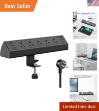 Multi-Outlet Desk Power Strip with USB C Fast Charging for Efficient Workspaces