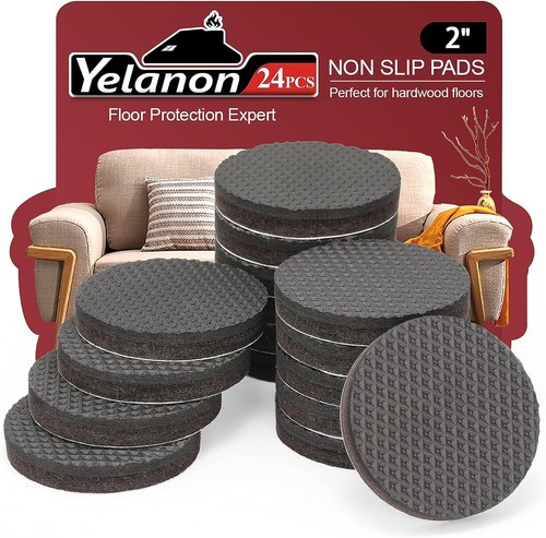 Non Slip Furniture Pads -24 pcs 2" Furniture Grippers Hardwood Floors, Non Sk...