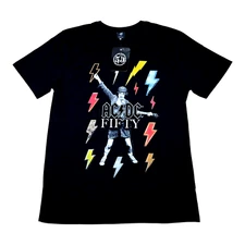 New AC/DC Men’s Large Black T-Shirt High Voltage Angus Young Graphic NWT