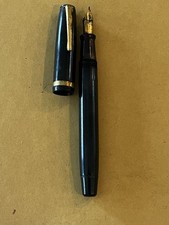 Old Vintage PARKER VICTORY England Gold Iridium Tip 14K Black Fountain Pen