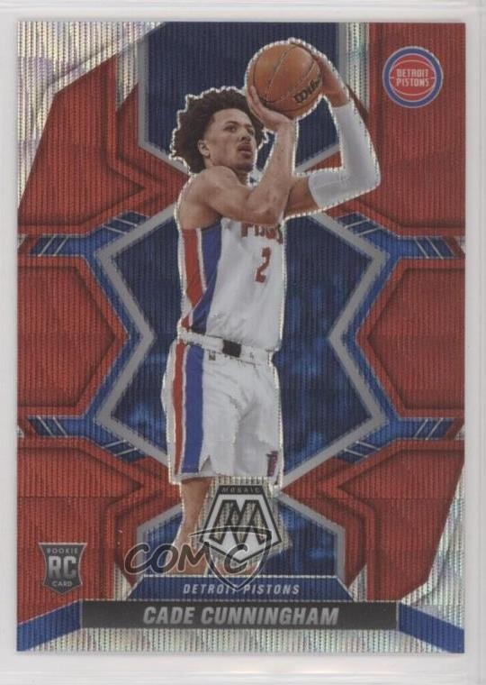 2021-22 Panini Mosaic Rookies Red Wave Prizm Cade Cunningham #203 Rookie RC