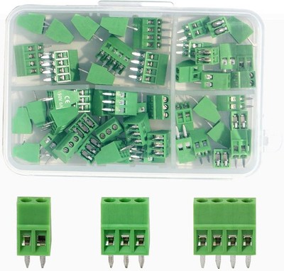 2.54mm 0.1 Inch Pitch PCB Mount Screw Terminal Block Connector 2Pack 3Pack