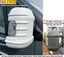 Milenco 2025 Fiat Ducato, Peugeot Boxer, Citroen Relay Mirror Protectors - White