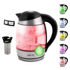 Edelstahl Wasserkocher Glaswasserkocher Temperatureinstellung 1,8L Water Kettle