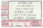 10/17/87 NHRA Fall Nationals Ticket Stub! Joe Amato Mark Oswald Bob Glidden