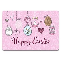Happy Easter Ostern FußMatte In 40X60 Cm Ohne Rand Mit Ostereier-Motiv In Rosa