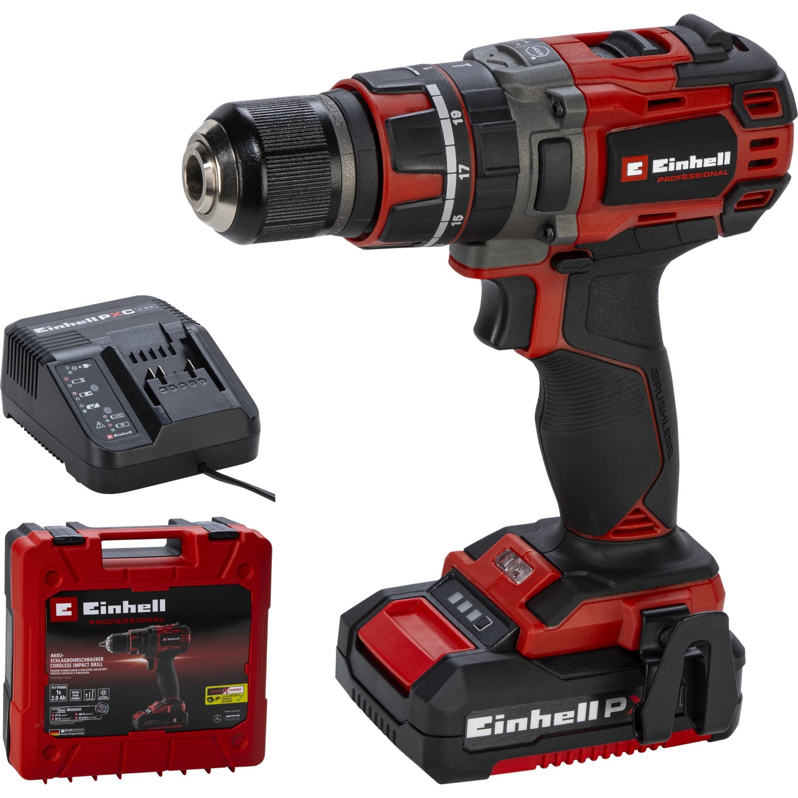 Non Communiqué Einhell Perceuse-Visseuse Percussion Tp-Cd 18/60 Li-I Bl (1X2,0 Ah) - 18V - Brushless - 60Nm - 2 Vitesses - Image 4