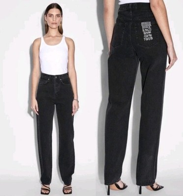 Ksubi Playback Noir High Waist Relaxed Straight Jeans Black Womens 24