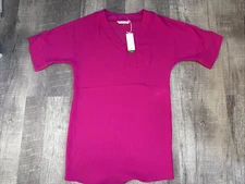 NWT Trina Turk Pullover Dellia V-Neck Elbow Length Mini Dress Women's Sz S Pink