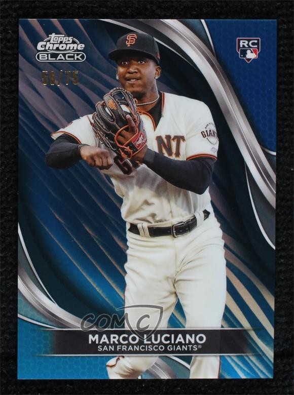 2024 Topps Chrome Black Blue Refractor 56/75 Marco Luciano #7 Rookie RC 7c5