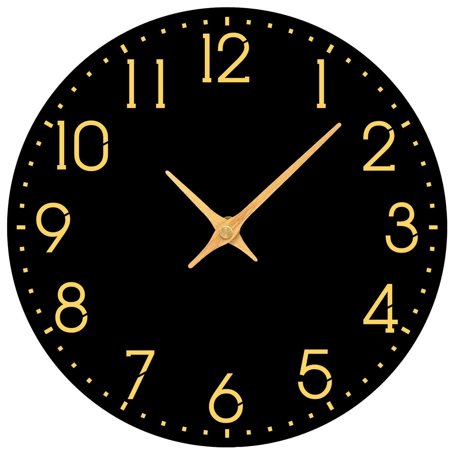 Modern Wall Clock Battery Operated, 8 Inch Small Wall Clocks, Black Silent Non T