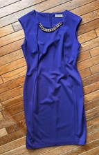 Calvin Klein Dress Purple/Blue with Gold chain Sz 6 Perfect Condition 