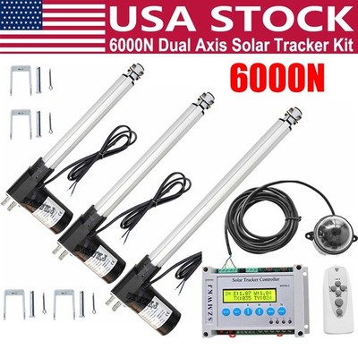 Dual Axis Solar Panel Tracking Tracker &2*6000N Linear Actuators &LCD Controller