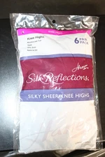Hanes Silk Reflections Silky Sheer Knee Highs 4 Pack Natural OneSize Pantyhose