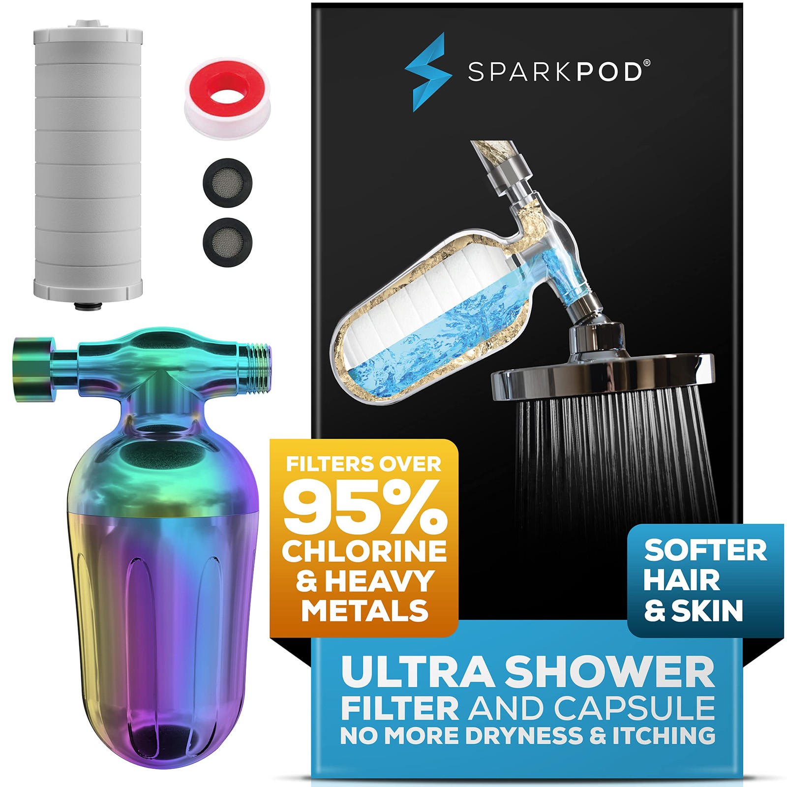 SparkPod Ultra Shower Filter (Rainbow) NUOVO