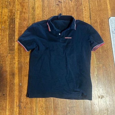 Prada Linea Rossa Red Tab Polo Shirt | eBay